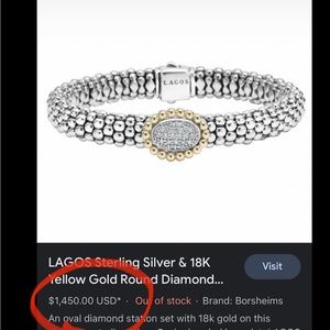 LAGOS caviar bracelet with diamond face and gold bezel